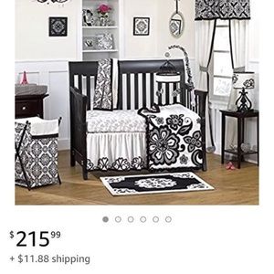 Black and white navy bedding set